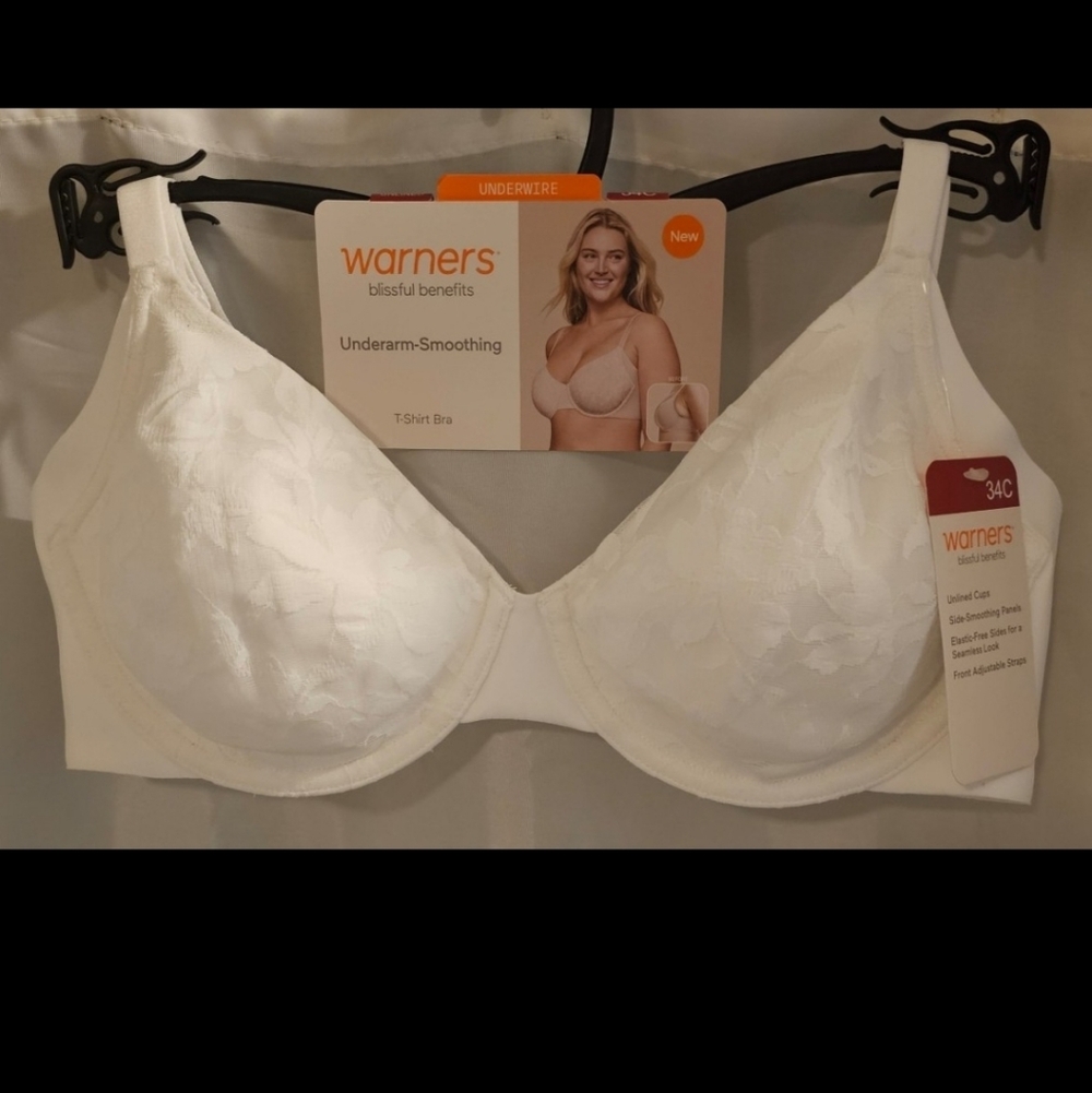 Warner's Women's White Underarm-Smoothing T-Shirt Bra